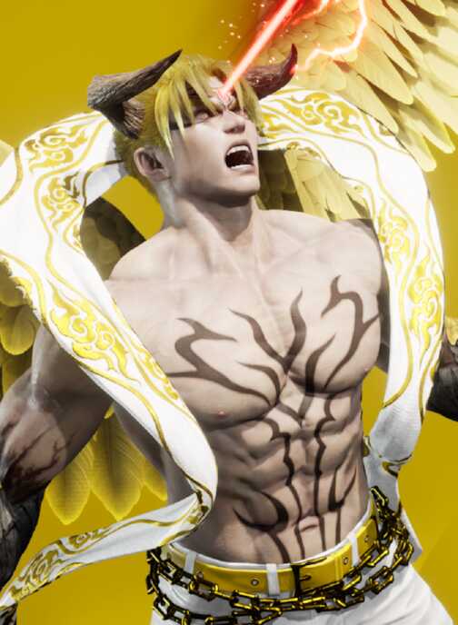 Yellow White Devil Jin - Big Floppa original